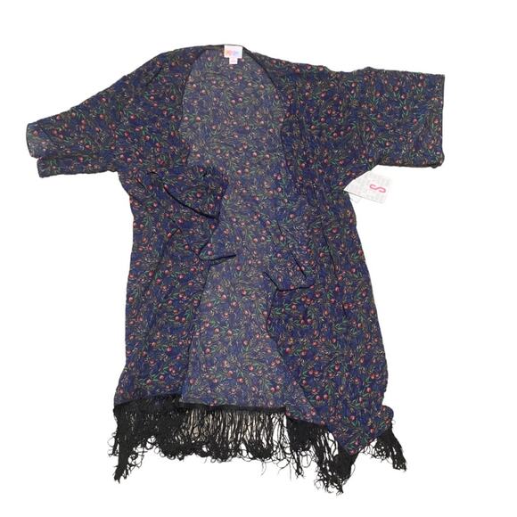 Lularoe swim cover fringe floral sheer Barbie new size small Monroe - Picture 2 of 8